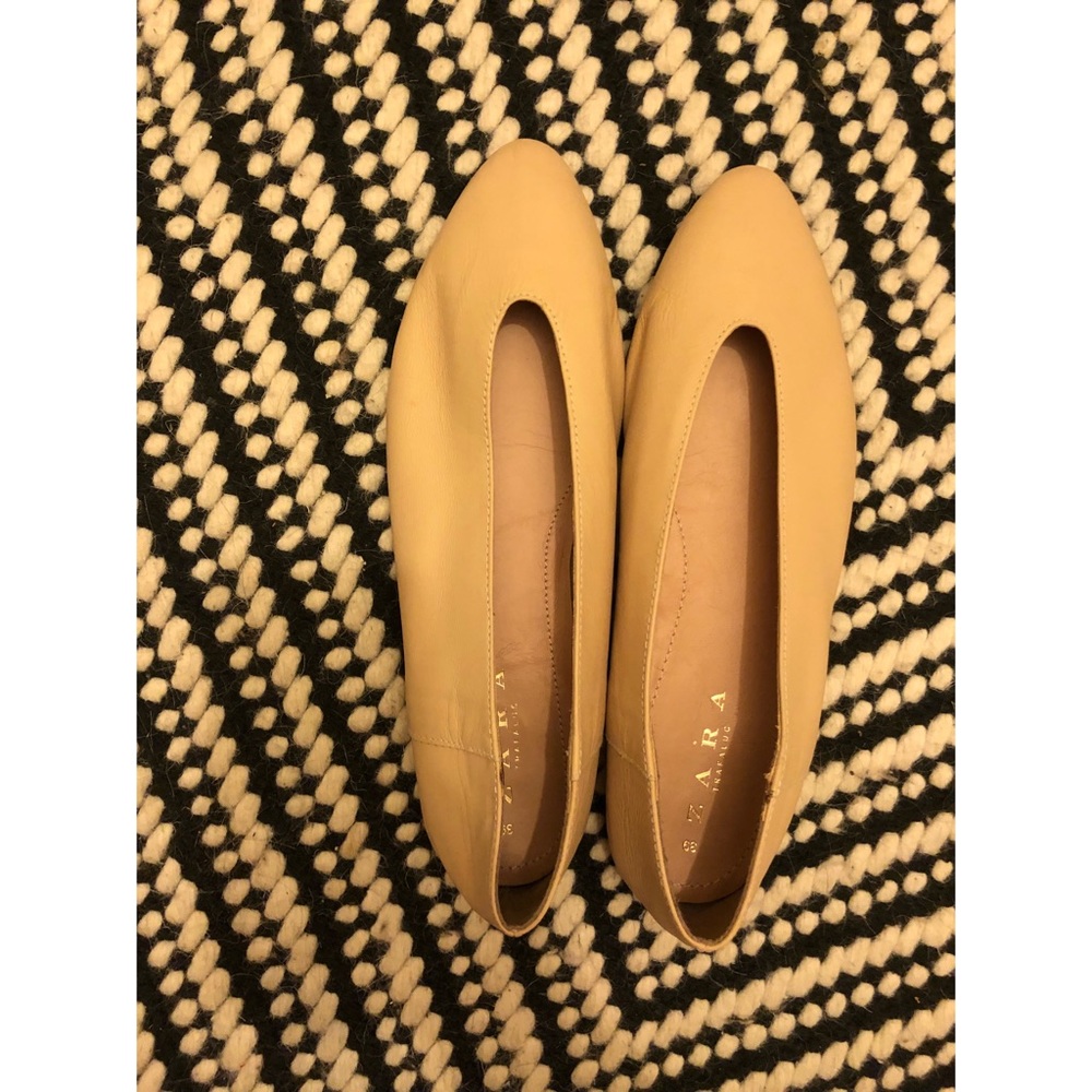 Zara V-Cut leather ballet flats